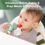 Haakaa Baby Fruit Food Feeder & Mini Freezer Nibble Tray Combo, Breastmilk Popsicle Molds for Cooling Relief, BPA Free Silicone Feeder for Safe Infant Self Feeding, 4 Month+ (Pea Green) - Image 3