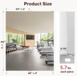 Home Gym Mirror - 60" x 48" (2PCS of 60" x 24") Frameless Wall Mirrors, Easy Installation Unbreakable Glassless HD Reflection, Ideal for Dancing, Yoga, Workout, Rehearsing, Pilates, Kids Room - Image 3