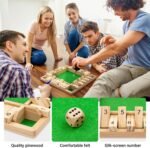 Ropoda Wooden Shut The Box Game (2-4 Players) - Large 4 Sided Board, 8 Dice, Rules - Amusing Addition Game for Kids & Adults, 12 Inch - Image 4