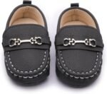 LONSOEN Baby Girls Boys Loafers Prewalker Dress Crib Shoes - Image 3