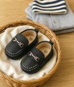 LONSOEN Baby Girls Boys Loafers Prewalker Dress Crib Shoes - Image 4