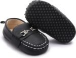 LONSOEN Baby Girls Boys Loafers Prewalker Dress Crib Shoes - Image 5