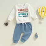 Toddler Baby Boy Fall Winter Clothes Mamas Little Boy Outfit Letter Long Sleeve Sweatshirts and Jogger Pants Set - Image 3