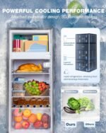 Double Door Refrigerator with Freezer, 4.5 Cu.Ft, Small Fridge with Freezer, 7 Settings Temperature Adjustable, Mini Refrigerator for Office and Apartment Bedroom Dorm(4.5 Cu.Ft, Silver) - Image 3