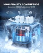 Double Door Refrigerator with Freezer, 4.5 Cu.Ft, Small Fridge with Freezer, 7 Settings Temperature Adjustable, Mini Refrigerator for Office and Apartment Bedroom Dorm(4.5 Cu.Ft, Silver) - Image 4