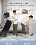 Double Door Refrigerator with Freezer, 4.5 Cu.Ft, Small Fridge with Freezer, 7 Settings Temperature Adjustable, Mini Refrigerator for Office and Apartment Bedroom Dorm(4.5 Cu.Ft, Silver) - Image 6