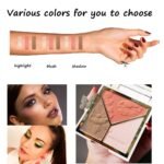 3-in-1 Highlighter Makeup Palette – Contour, Blush & Glow Kit with Matte & Shimmer Finish – Silky Pressed Powder for Face, Cheekbones, Eyes – Long-Lasting, Waterproof, Cool Toned, Travel-Friendly - Image 4