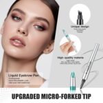 Microblading Eyebrow Pencil, Eyebrow Pen with an Upgrade Micro-Fork Tip Applicator, Waterproof Microblading Brow Pen,Last All Day, Brow Pencil for Natural Looking Brows Makeup (Reddish Brown) - Image 3