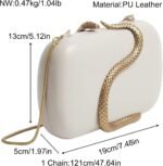 PU Leather Wedding Evening Bag Formal Clutch Purse for Women with Snake - Image 4