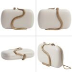 PU Leather Wedding Evening Bag Formal Clutch Purse for Women with Snake - Image 6
