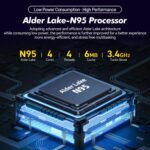 15.6" Laptop Computer Notebook, 4-Core N95 Processor, FHD Display, Backlit Keyboard, Fingerprint, Webcam, Bluetooth, WiFi, Win 11 Pro, 10TB Upgradeable, T152A, 16GB RAM, 1TB NVMe SSD, Silver - Image 4