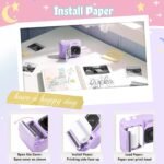 Kids Camera, 1080P Instant Digital Print Camera for Kids, Christmas Birthday Gifts for 4 5 6 7 8 9 10 Year Old Girls Boys, Portable Toy with 32GB SD Card & 3 Rolls Printing Paper, Purple - Image 7