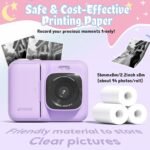 Kids Camera, 1080P Instant Digital Print Camera for Kids, Christmas Birthday Gifts for 4 5 6 7 8 9 10 Year Old Girls Boys, Portable Toy with 32GB SD Card & 3 Rolls Printing Paper, Purple - Image 9