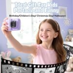 Kids Camera, 1080P Instant Digital Print Camera for Kids, Christmas Birthday Gifts for 4 5 6 7 8 9 10 Year Old Girls Boys, Portable Toy with 32GB SD Card & 3 Rolls Printing Paper, Purple - Image 10