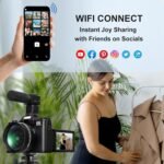 Yatao Digital Cameras for Photography and Vlogging, 6K 64MP Flip Screen, Dual Lens, Microphone for Video, 64GB TF Card, Compact Photo WiFi Camera for YouTube Kit Travel, Beginners (Black) - Image 7