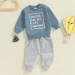 Toddler Baby Boy Fall Winter Outfit Long Sleeve Letter Print Sweatshirts and Jogger Pants Infant Boy Clothes - Image 3