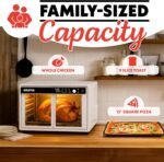 Gourmia French Door Digital Air Fryer Oven - XL 37QT Capacity, 12 Presets, FryForce 360° Tech, Dehydrate, Proof, Slow Cook, Fits 13” Pizza, 1700W, White - Image 5