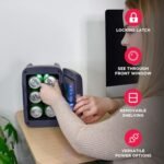 Frigidaire Gaming Light Up Mini Beverage Refrigerator, 6 can, 4 liters, Cooler with large see through door and LED lights Perfect for Gaming Experience, Home, Office, or Cars.12V Charger (Stealth) - Image 4