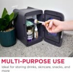 Frigidaire Gaming Light Up Mini Beverage Refrigerator, 6 can, 4 liters, Cooler with large see through door and LED lights Perfect for Gaming Experience, Home, Office, or Cars.12V Charger (Stealth) - Image 5