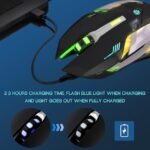 VEGCOO Wireless Gaming Mouse, C8 Silent Click Wireless Rechargeable Mouse with Colorful LED Lights and 3 Level DPI 400mah Lithium Battery for Laptop and Computer (Black) - Image 5