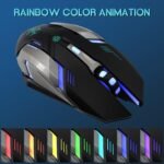 VEGCOO Wireless Gaming Mouse, C8 Silent Click Wireless Rechargeable Mouse with Colorful LED Lights and 3 Level DPI 400mah Lithium Battery for Laptop and Computer (Black) - Image 8