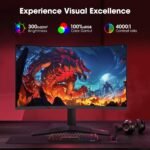 KOORUI 27 Inch Curved Gaming Monitor QHD (2560 x 1440) 180Hz, 1ms 1500R Display, Adaptive Sync, 90% DCI-P3, HDMI 2.0 & DisplayPort 1.4, VESA, Tilt, Eye Care, 27E6QCA - Image 7