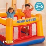 Intex Inflatable Jump-O-Lene Trampoline Bounce House with Crawl-Thru Door & Net - Indoor & Outdoor Backyard Blow-Up Bouncy Playhouse for Kids Ages 3-6 - Image 5