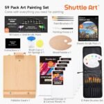 Shuttle Art Acrylic Painting Set, 59 Pack Professional Painting Supplies with Wood Tabletop Easel, 30 Colors Acrylic Paint, Canvas, Brushes, Palette, Complete Painting Kit for Kids, Adults, Artists - Image 3
