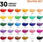Shuttle Art Acrylic Painting Set, 59 Pack Professional Painting Supplies with Wood Tabletop Easel, 30 Colors Acrylic Paint, Canvas, Brushes, Palette, Complete Painting Kit for Kids, Adults, Artists - Image 4