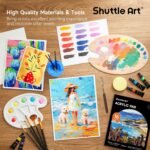 Shuttle Art Acrylic Painting Set, 59 Pack Professional Painting Supplies with Wood Tabletop Easel, 30 Colors Acrylic Paint, Canvas, Brushes, Palette, Complete Painting Kit for Kids, Adults, Artists - Image 8