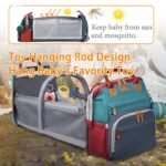 Baby Diaper Bags with Changing Station, Waterproof Diaper Bag Backpack for Moms Dads with USB Charging Port, Baby Shower Gifts, Large Capacity diaper backpack, Red-Green-Blue - Image 3