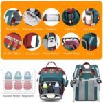 Baby Diaper Bags with Changing Station, Waterproof Diaper Bag Backpack for Moms Dads with USB Charging Port, Baby Shower Gifts, Large Capacity diaper backpack, Red-Green-Blue - Image 6