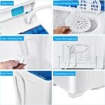 Giantex Washing Machine Semi-automatic, Twin Tub Washer with Spin Dryer, 26lbs Capacity, Built-in Drain Pump, Portable Laundry Washer, Compact Washing Machine for Apartment, Dorm and RV (White+Blue) - Image 5