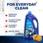 Finish Gel Liquid Dishwasher Detergent, Advanced Deep Cleaning Power Dish Soap, Fights Tough Stains, Dishwasher Soap, Septic Safe & Plastic-Free Dish Detergent, Orange Scent, 75oz - Image 3