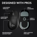 Logitech G PRO X Superlight 2 DEX Wireless Gaming Mouse, 60g pro-Grade Right-Handed Mouse with 5 programmable Buttons, USB-C Charging, 44k DPI Sensor, up to 8 kHz Polling for PC/Mac - Black - Image 7