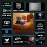 ASUS TUF Gaming A15 Laptop 15.6" FHD 144Hz (100% sRGB) AMD 6-core Ryzen 5 7535HS 32GB RAM 1TB SSD GeForce RTX 4060 (Up to233 AI Tops) RGB Backlit USB4 Win11 ICP Hub - Image 3