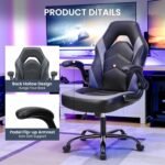 Ergonomic Gaming Desk Chair - Adjustable PU Leather Swivel Racing Chair with Flip-up Armrests for Home Office and Entertainment, Perfect for Adults, Kids, and Gamers - Image 5