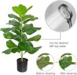BESAMENATURE Artificial Fiddle Leaf Fig Tree/Faux Ficus Lyrata for Home Office Decoration, 30.5" Tall, with Cotton Rope Basket - Image 8