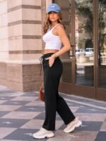 AUTOMET Women's Wide Leg Sweatpants Fleece Lined Baggy Straight Leg Lounge Pants Fall Outfits Athletic Joggers with Pockets - Image 4