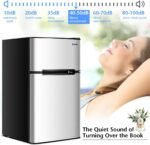 COSTWAY Mini Fridge with Freezer, 3.2 Cu.ft. 2-Door Mini Freezer Cooler Fridge w/ Reversible Door, Removable Glass Shelves, Mechanical Control, Small Refrigerator for Bedroom, Dorm, Office (Grey) - Image 6