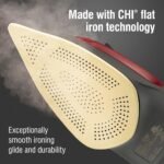 CHI Steam Iron for Clothes with 300+ Holes for Powerful Steam ing, Temperature Guide Dial, 1700 Watts, XL 10’ Cord, 3-Way Auto Shutoff, Titanium Infused Ceramic Soleplate, Silver (13101) - Image 3