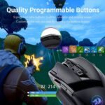 Redragon M801 Wireless Gaming Mouse, RGB Gaming Mouse with MMO 9 Programmable Macro Editing Buttons, UP 16000 Adjustable DPI, Rapid Fire Button for Game, Windows,PC - Wireless, Black - Image 5