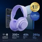 SteelSeries Arctis Nova 3P Wireless Multi-Platform Gaming Headset — Mobile App Control — 40 HR Battery — Neodymium Magnetic Drivers — 2.4GHz/Bluetooth — PS5, PS4, PC, Switch, Mobile — Lavender - Image 3