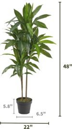Nearly Natural 48in. Dracaena Artificial Plant with Green Real Touch Leaves - Lifelike Indoor Décor - Image 5