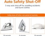 Amazon Basics Steam Iron for Clothes with Safety Auto Shut-Off, Handheld Steamer, Steel Soleplate, 1700-Watt, 1.62ft, Gray - Image 4
