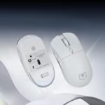 Gaming Mouse, Rechargeable Computer Mouse with with 2 Side Buttons, Type-C Adapter for Laptop, PC, Notebook - White - Image 5