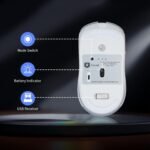 Gaming Mouse, Rechargeable Computer Mouse with with 2 Side Buttons, Type-C Adapter for Laptop, PC, Notebook - White - Image 6