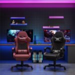 Gaming Chair, 400 lbs Adult Chair, High Back Computer Chair with Footrest and Linked Armrests, Office Video Game Chair with Lumbar Support (Black) - Image 3