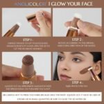 Anglicolor 3PC Liquid Contour Blush Highlighter Beauty Wand Set - Smooth & Lightweight Contour Stick for Liquid Contour, Blush, Highlighter Application, Vegan & Cruelty-Free (01+04+05) - Image 8