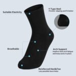 12 Packs Crew Socks for Womens and Men Cushioned Long Socks Cotton Athletic Socks for Hiking Running(6 Pairs) - Image 3